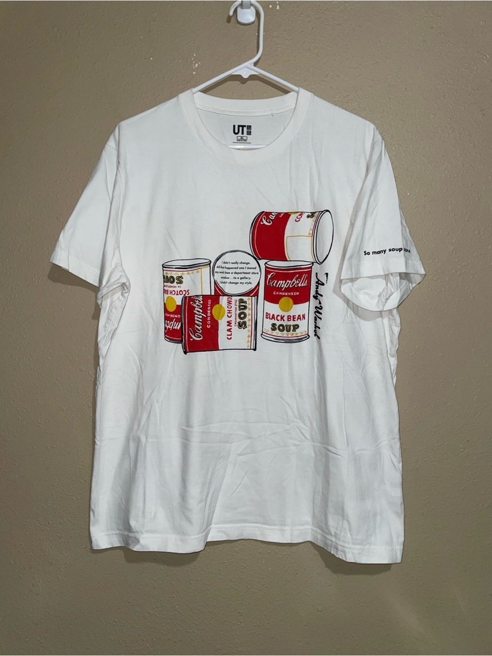 UT Andy Warhol Campbell Soup Cans Graphic White T-Shirt Adult XL